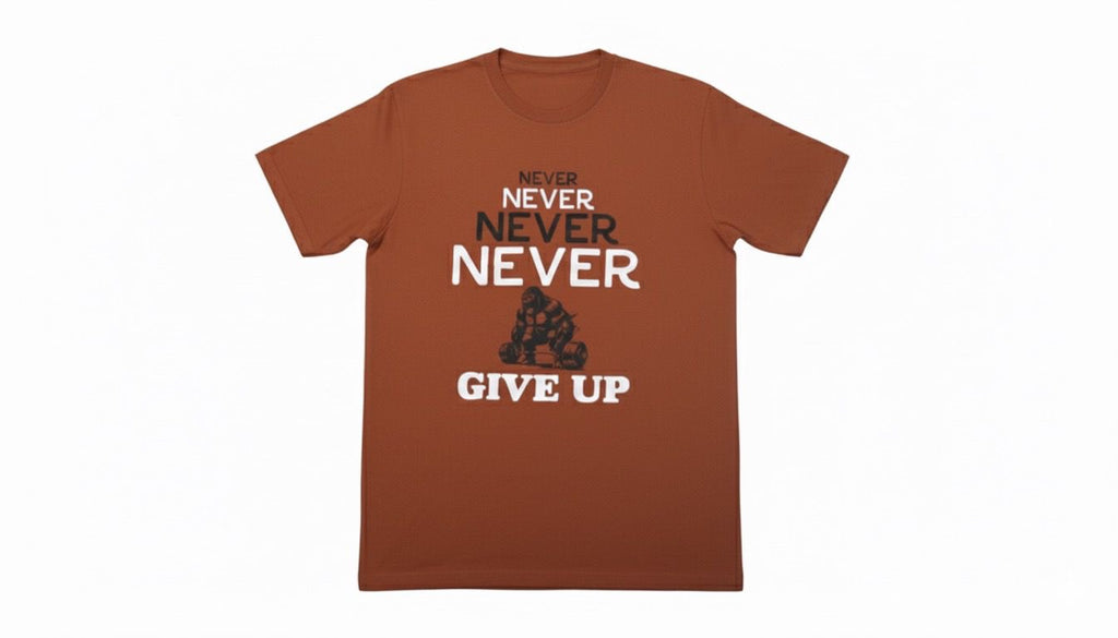 Never Give UP Cotton T-Shirt
