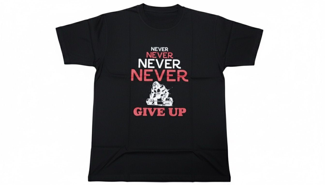 Never Give UP Cotton T-Shirt